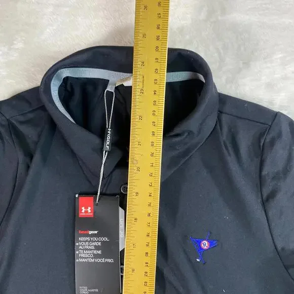 Under Armour Women’s HeatGear Golf‎ Polo Black Medium R Flag Logo Stretch - Picture 3 of 7